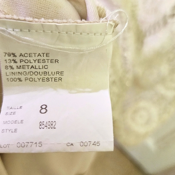 JS Collections Cream w/Gold Fleck Sparkle Sleeveless Crochet Maxi Dress,Size 8 - Picture 15 of 16